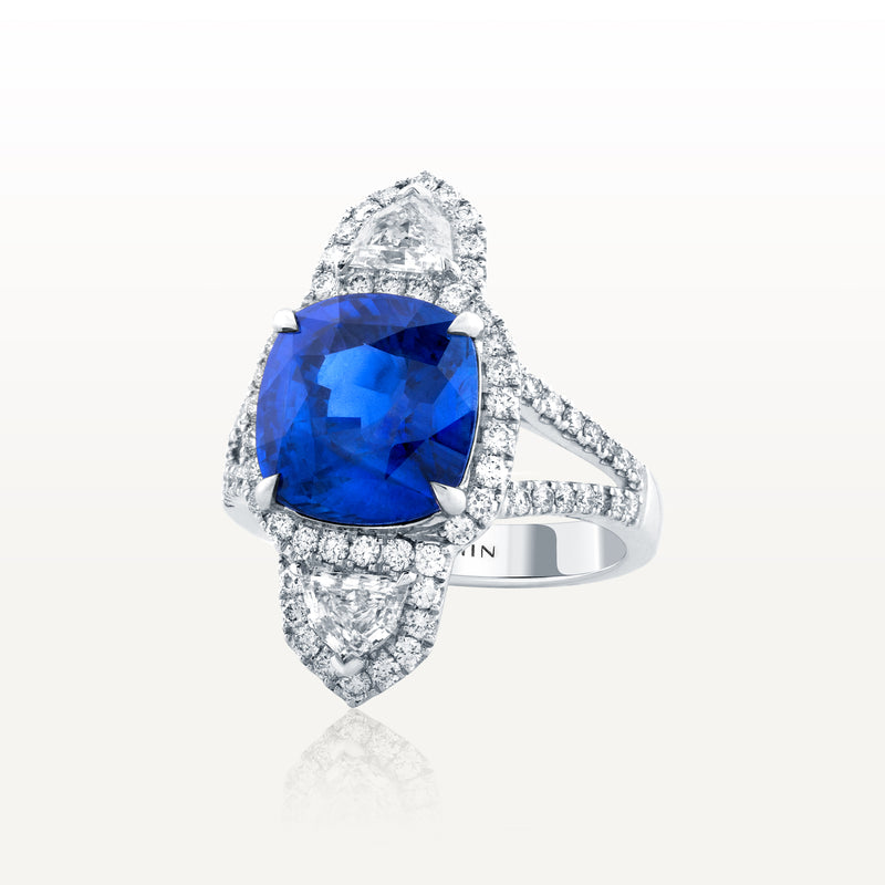 Ceylon Blue Sapphire Diamond Ring