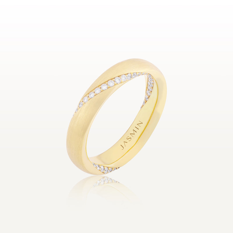 JASMIN Yellow Gold Diamond Twist Ring SG-R13