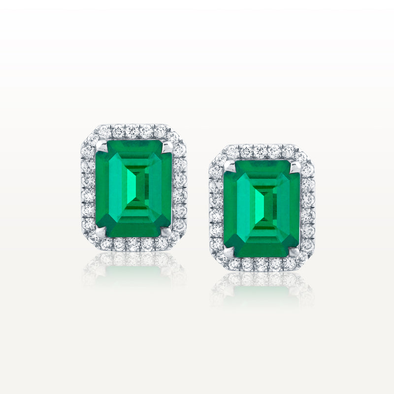 Colombian Emerald Diamond Earrings