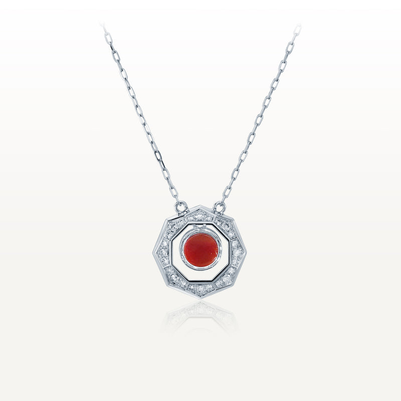 The Facet Coral White Gold Necklace TF-N06